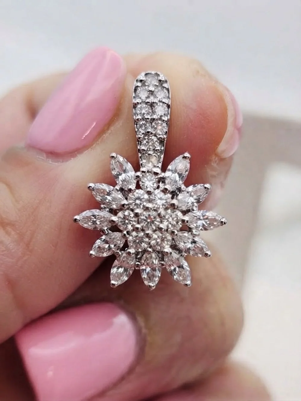 Dazzling Starburst Crystal Earrings - Silver Tone